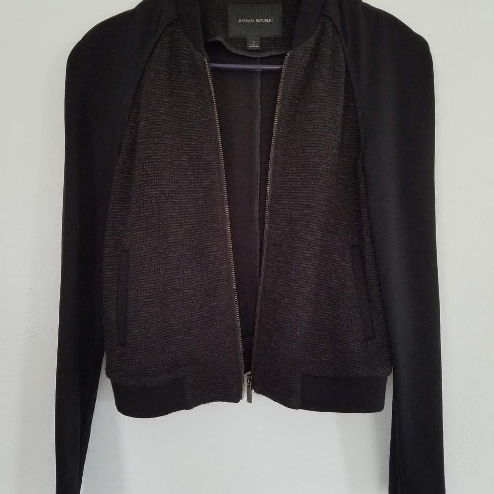 Banana Republic Black Bomber Jacket Size 0